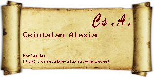 Csintalan Alexia névjegykártya